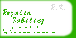 rozalia kobilicz business card